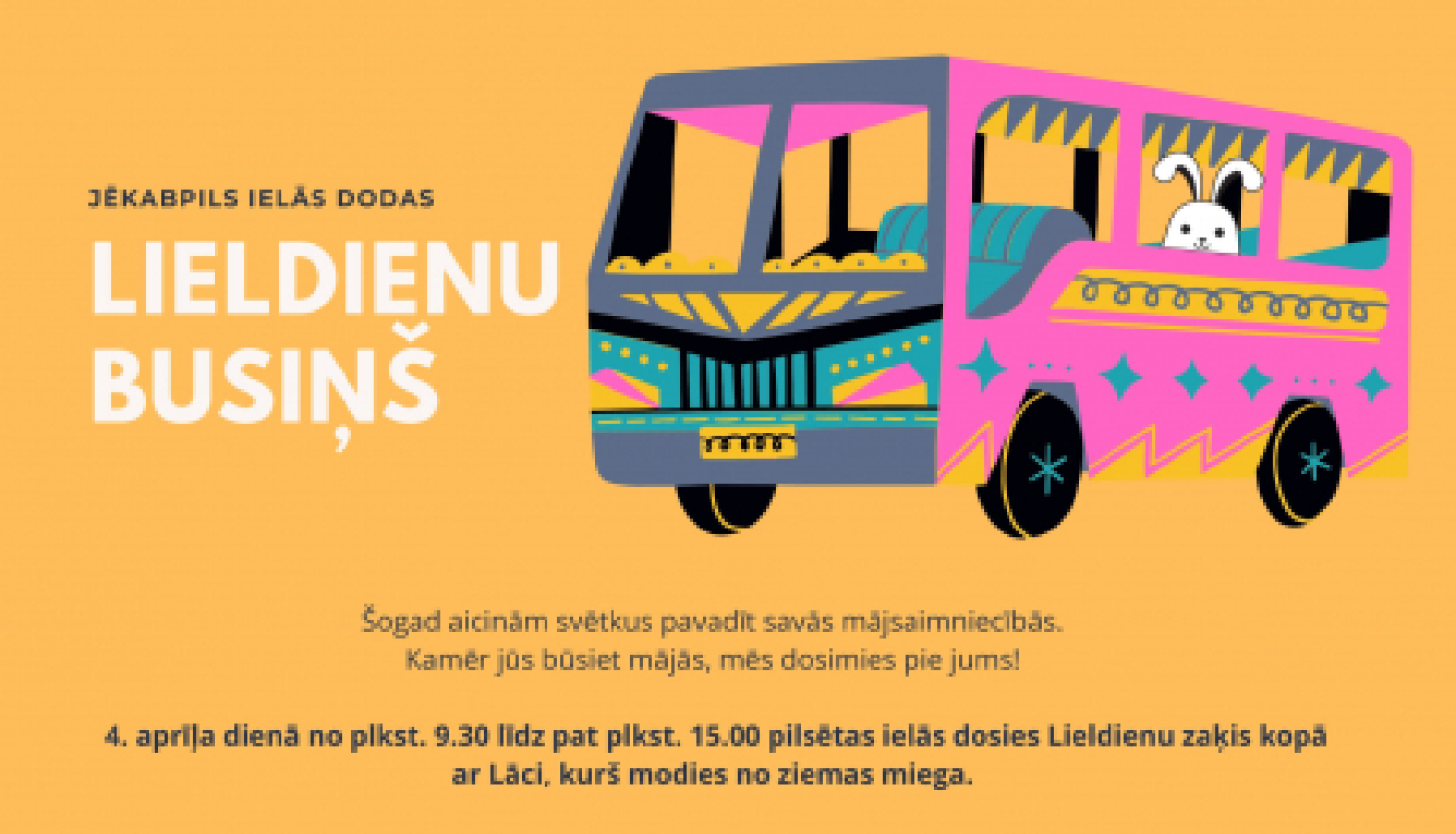 4.aprīlī pilsētas ielās dosies Lieldienu busiņš