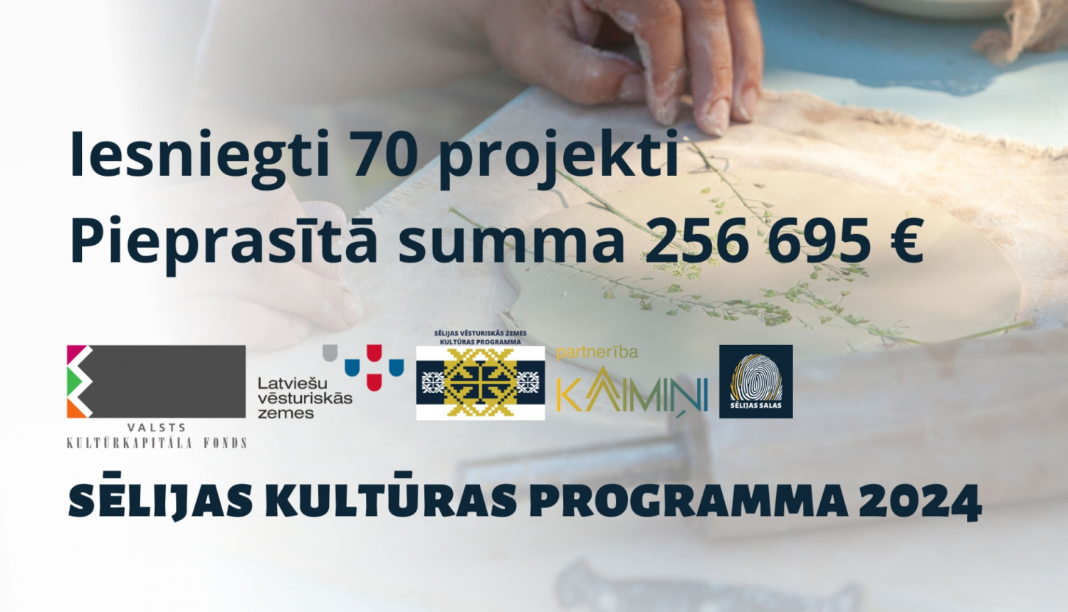 Plakāts ar pieprasīto summu un logo