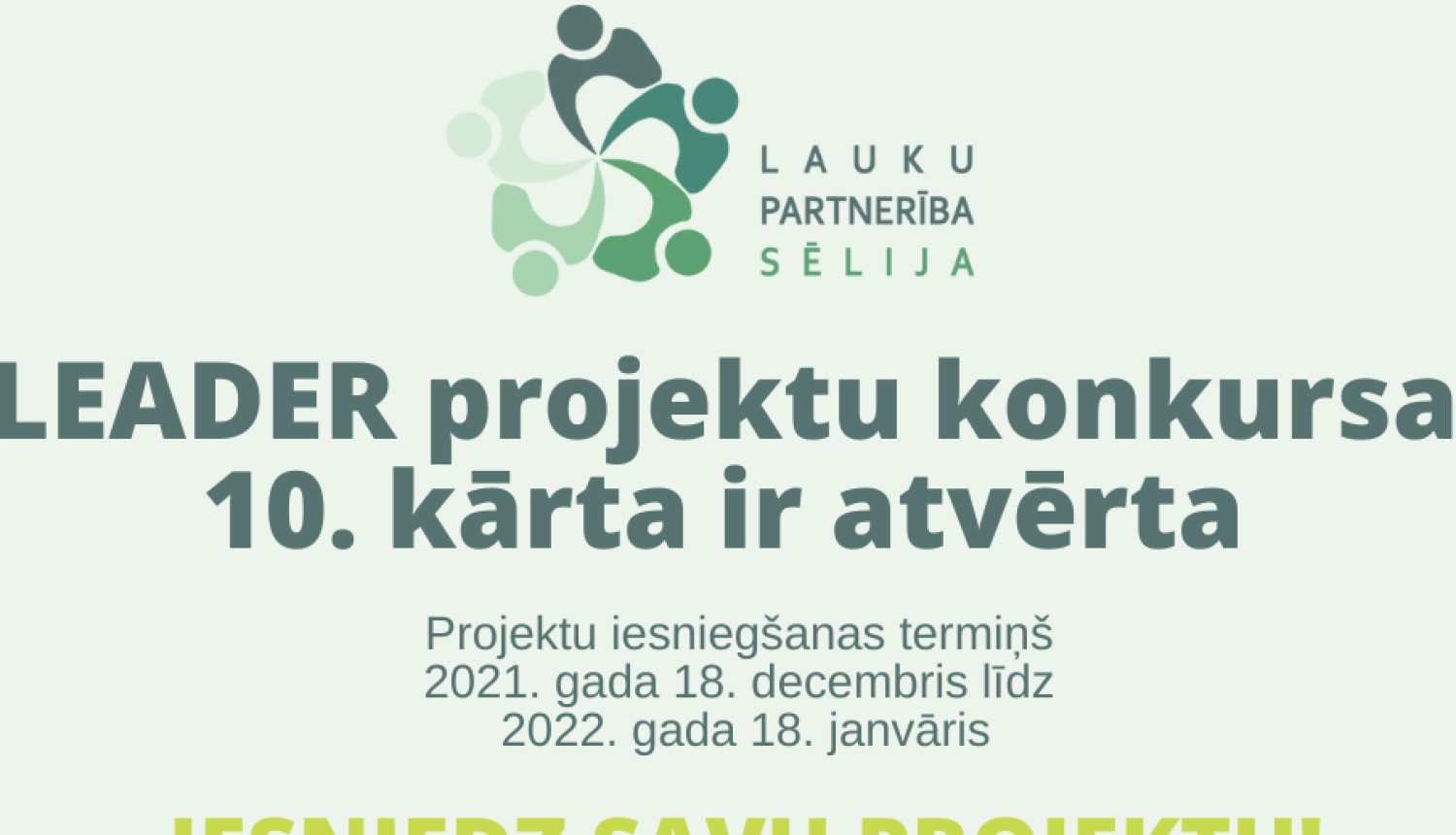 LEADER projektu konkursa plakāts