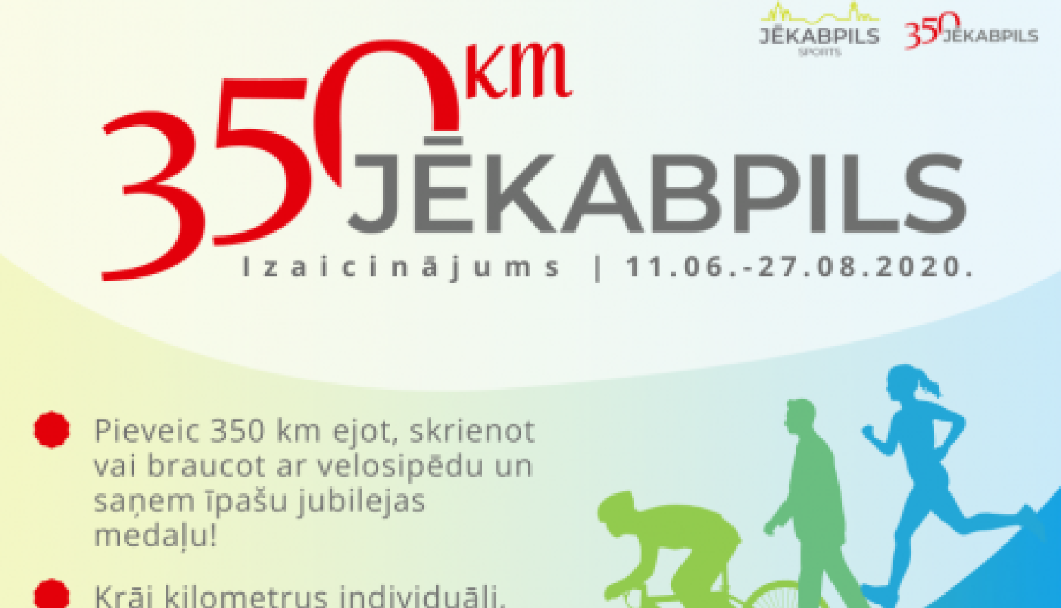 Izaicinājums – Jēkabpils 350. jubilejā sakrāj 350 km un saņem ekskluzīvu svētku medaļu