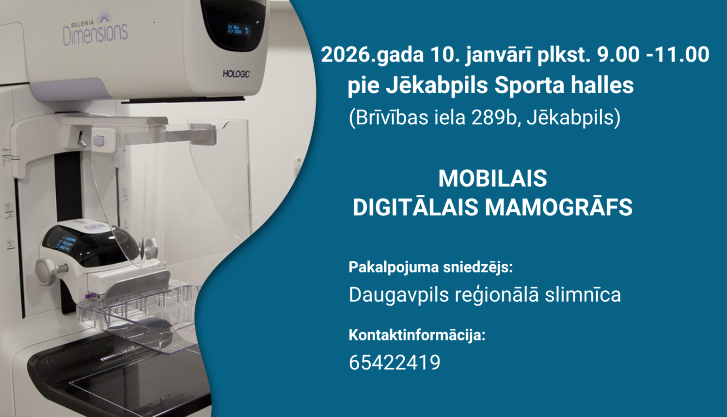 Posteris par mobilo mamogrāfu