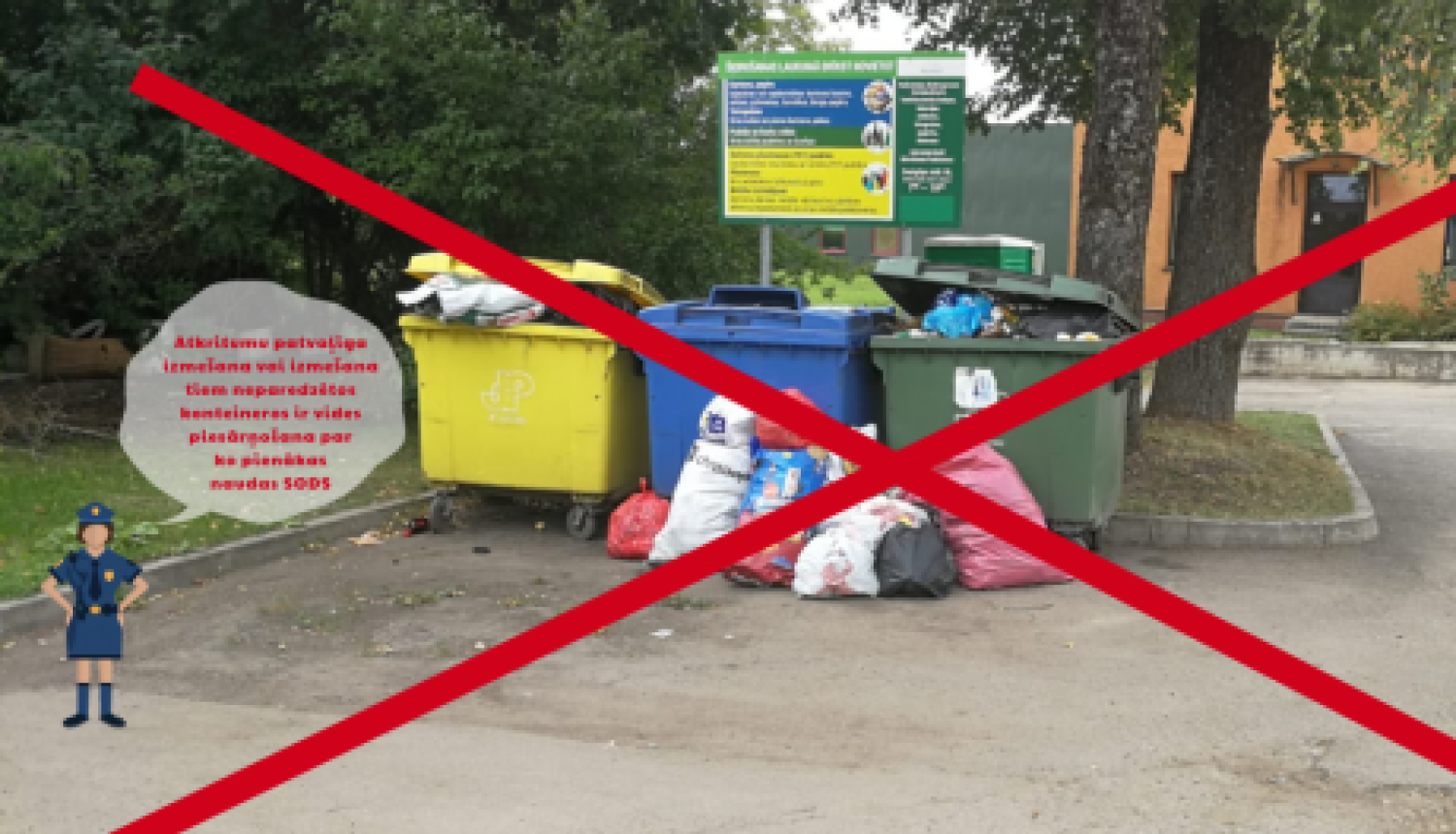 Aicina neievietot šķirošanas konteineros iepakojumu, kam nav realizācijas iespēju