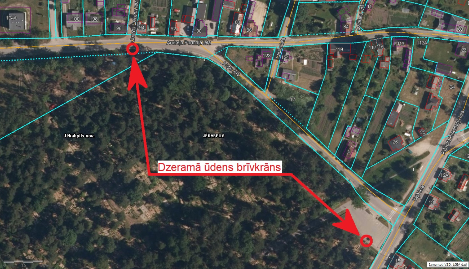 Brīvkrānu atrašanās vietas