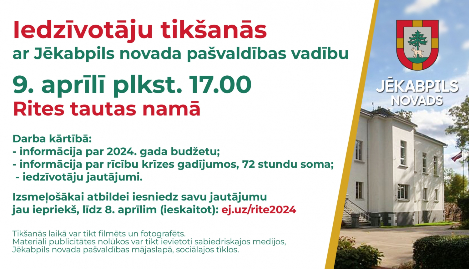 Iedzīvotāju tikšanās plakāts