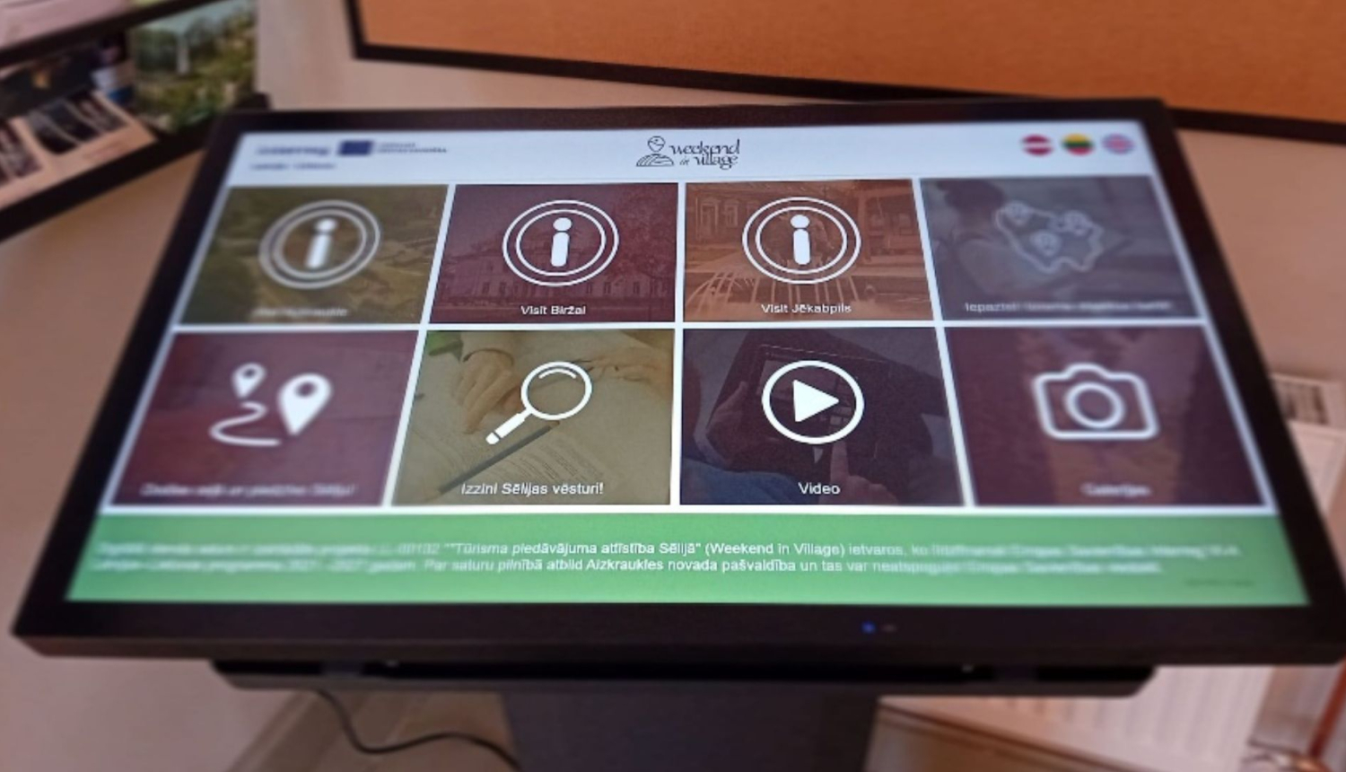 Interaktīvā stenda virsma jeb ekrāns