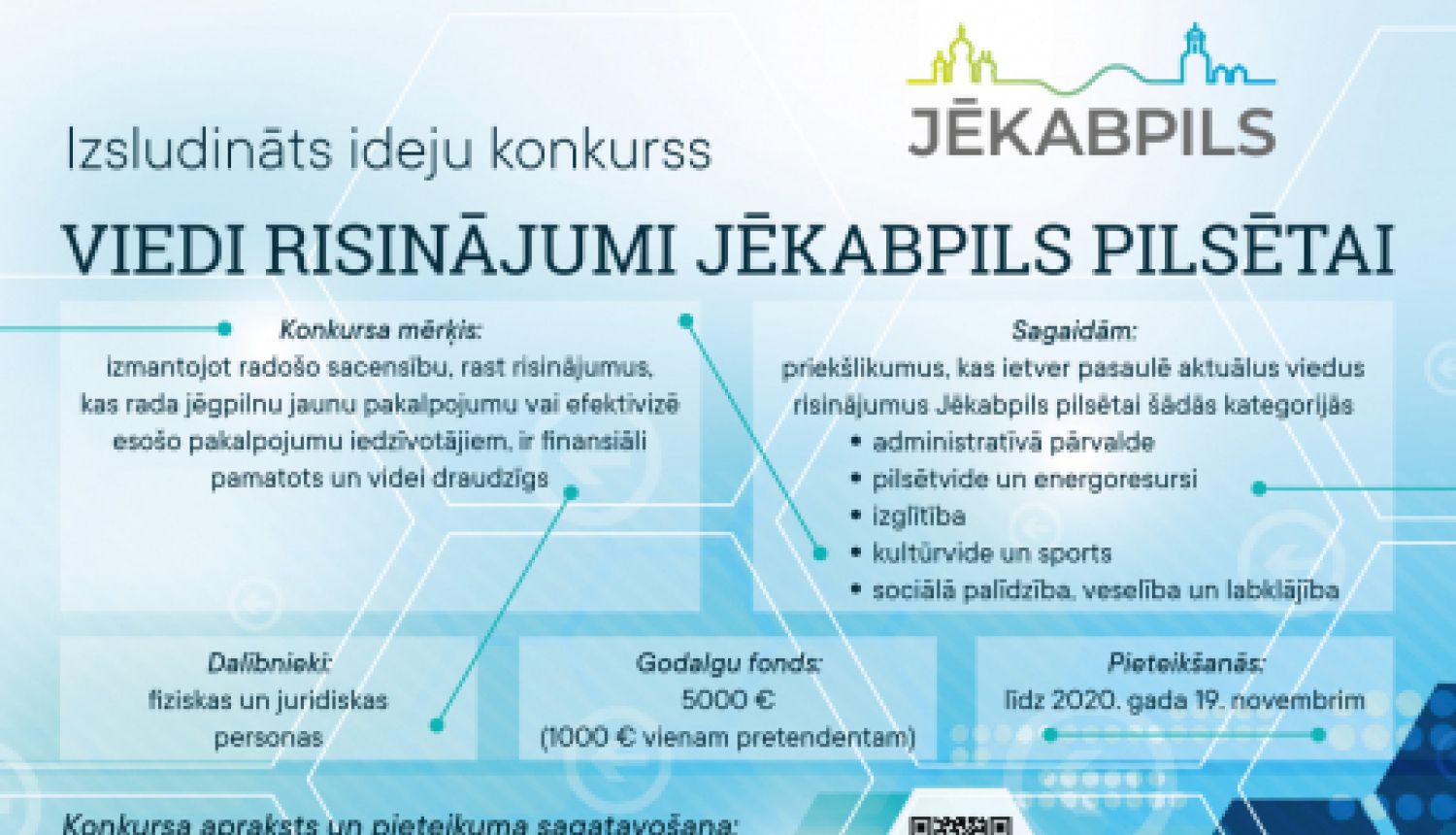 Līdz 19.novembrim vēl var iesniegt idejas konkursam “Viedi risinājumi Jēkabpils pilsētai”