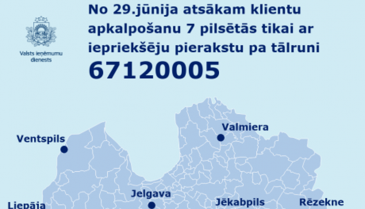 VID atsāk klientu apkalpošanu vēl 7 pilsētās, apmeklētājiem obligāti iepriekš jāpierakstās