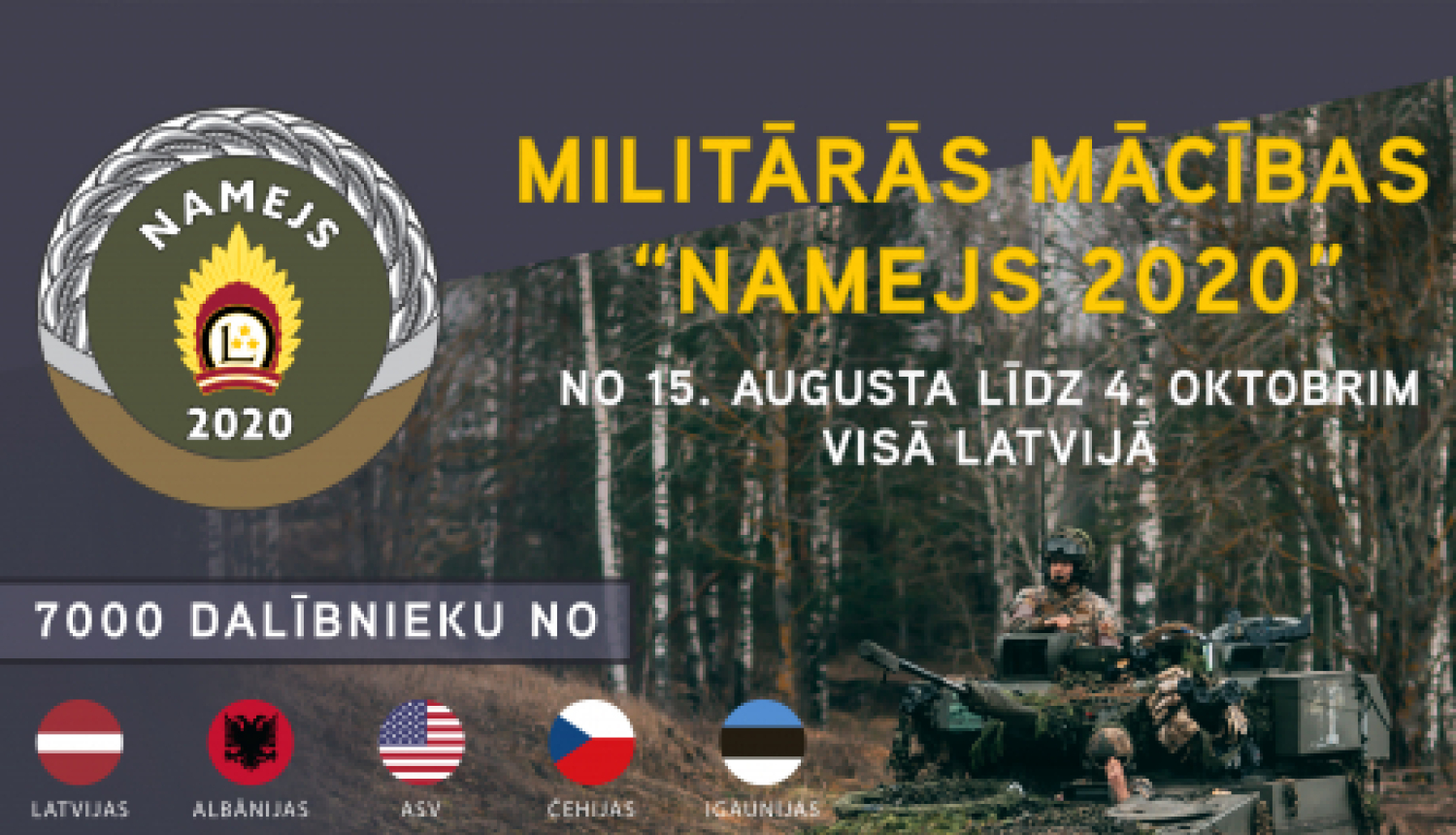 Sākas Nacionālo bruņoto spēku militāro mācību cikls “Namejs 2020”