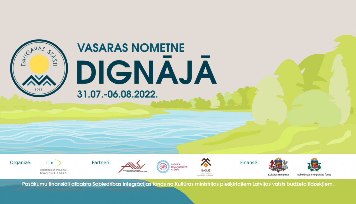 Vasaras nometnes Dignājā plakāts