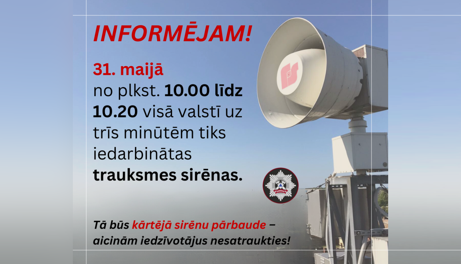 Trauksmes sirēnu tests