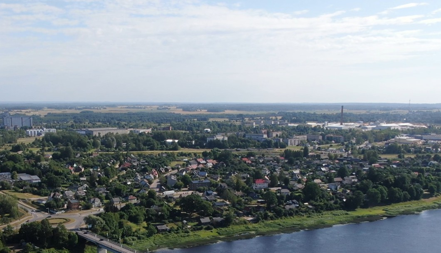 Jēkabpils, Krustpils puse, no drona