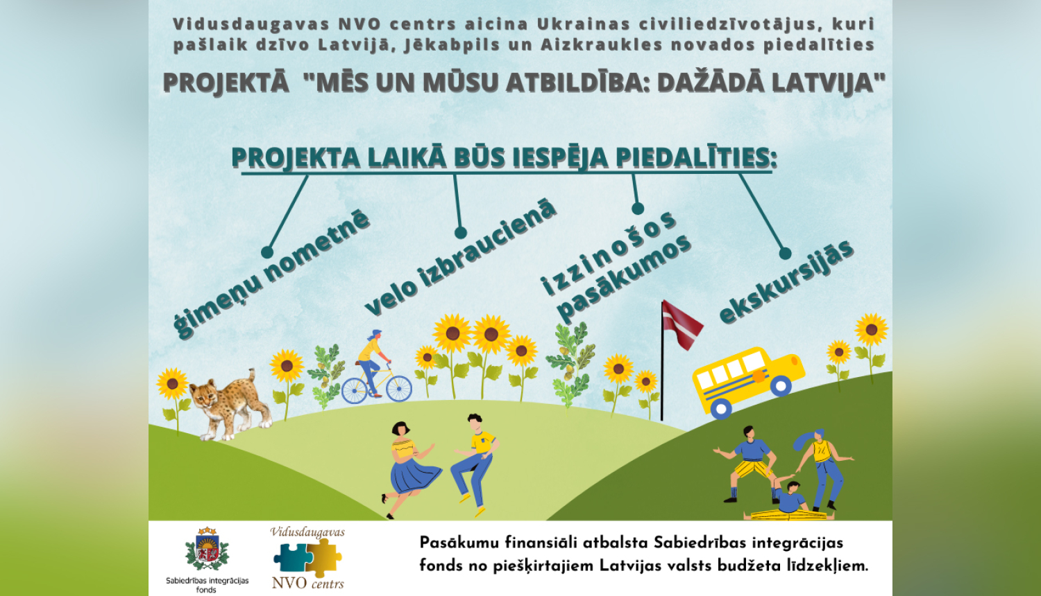 Projekta plakāts - teksts uz zīmēta fona