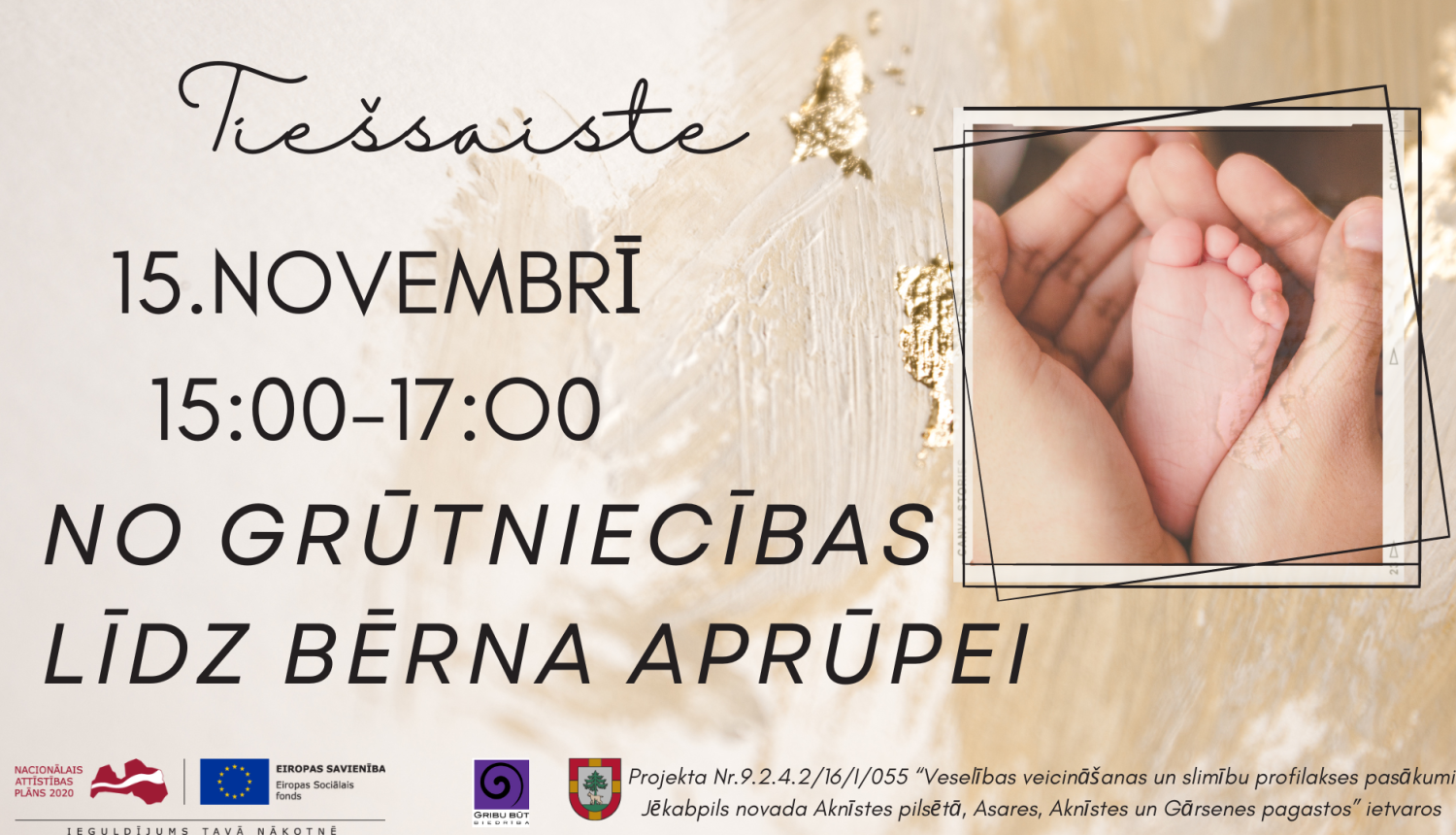 afiša par pasākumu - teksts uz gaiša fona