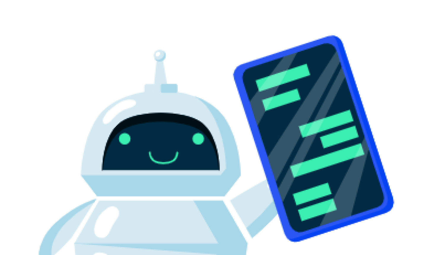 zīmēts robots tur zīmētu telefonu