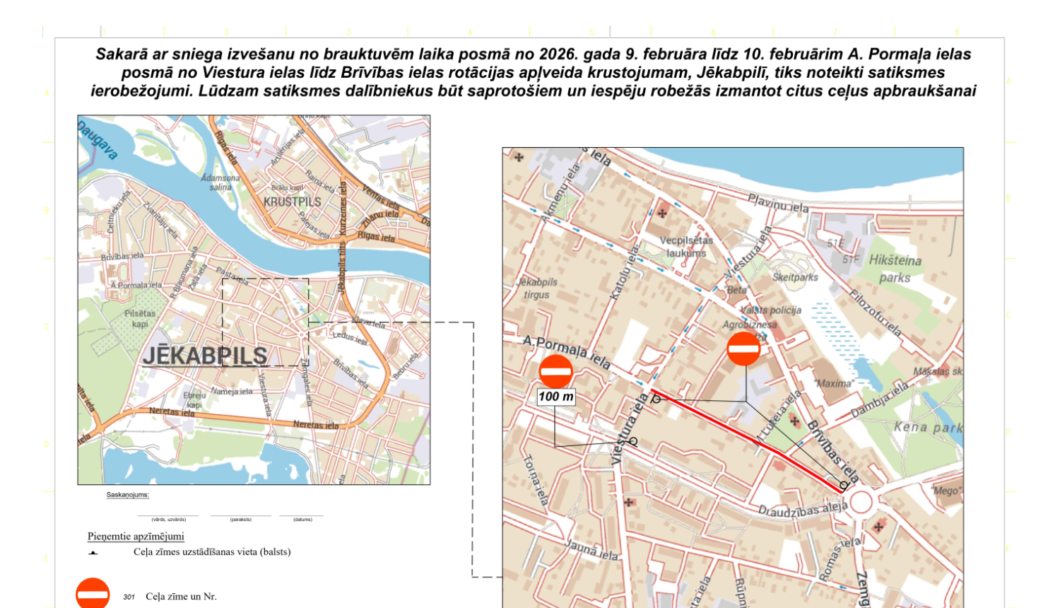 Satiksmes ierobežojumu shēma