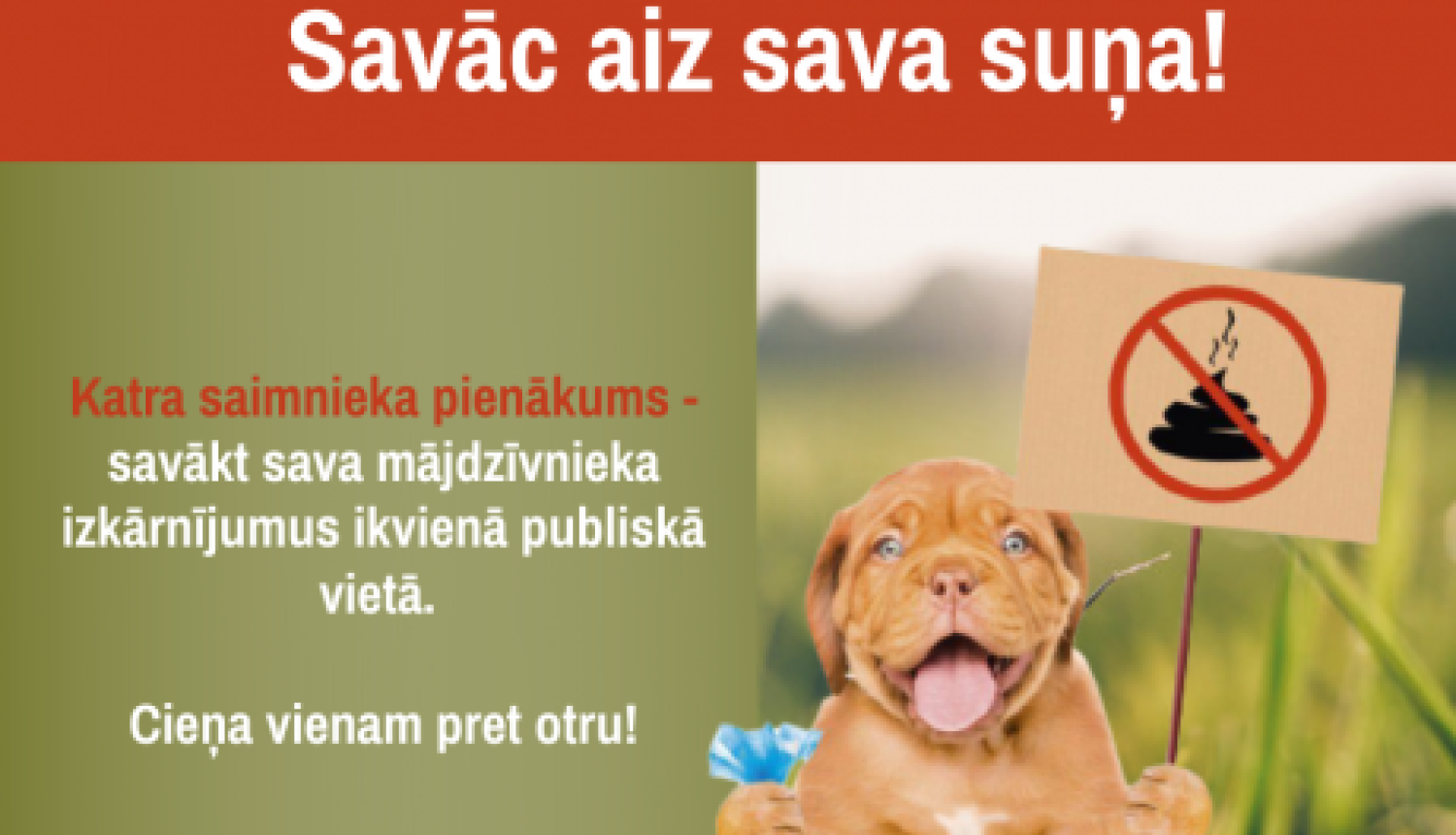 “Jēkabpils pakalpojumi” atgādina - aiz sava sunīša ir jāsavāc!