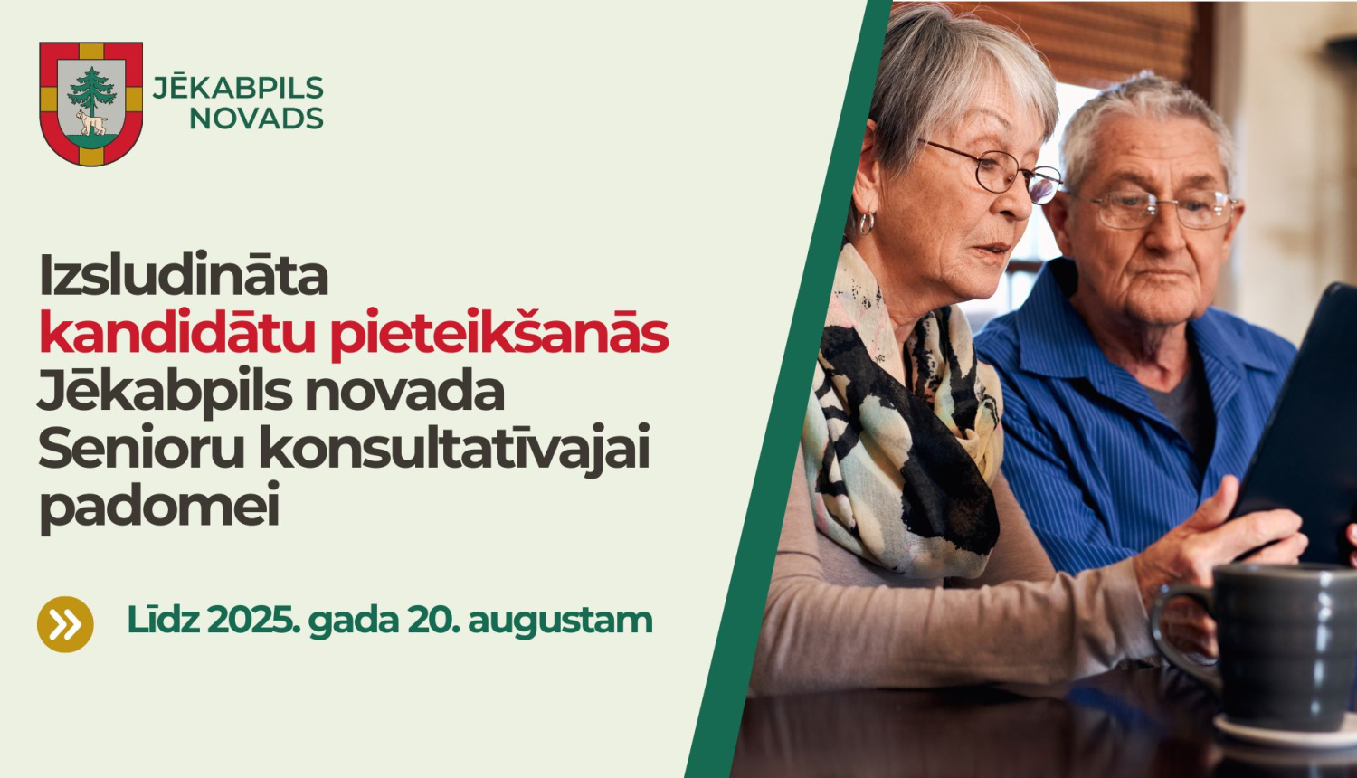 Izsludināta kandidātu pieteikšanās Jēkabpils novada Senioru konsultatīvajai padomei