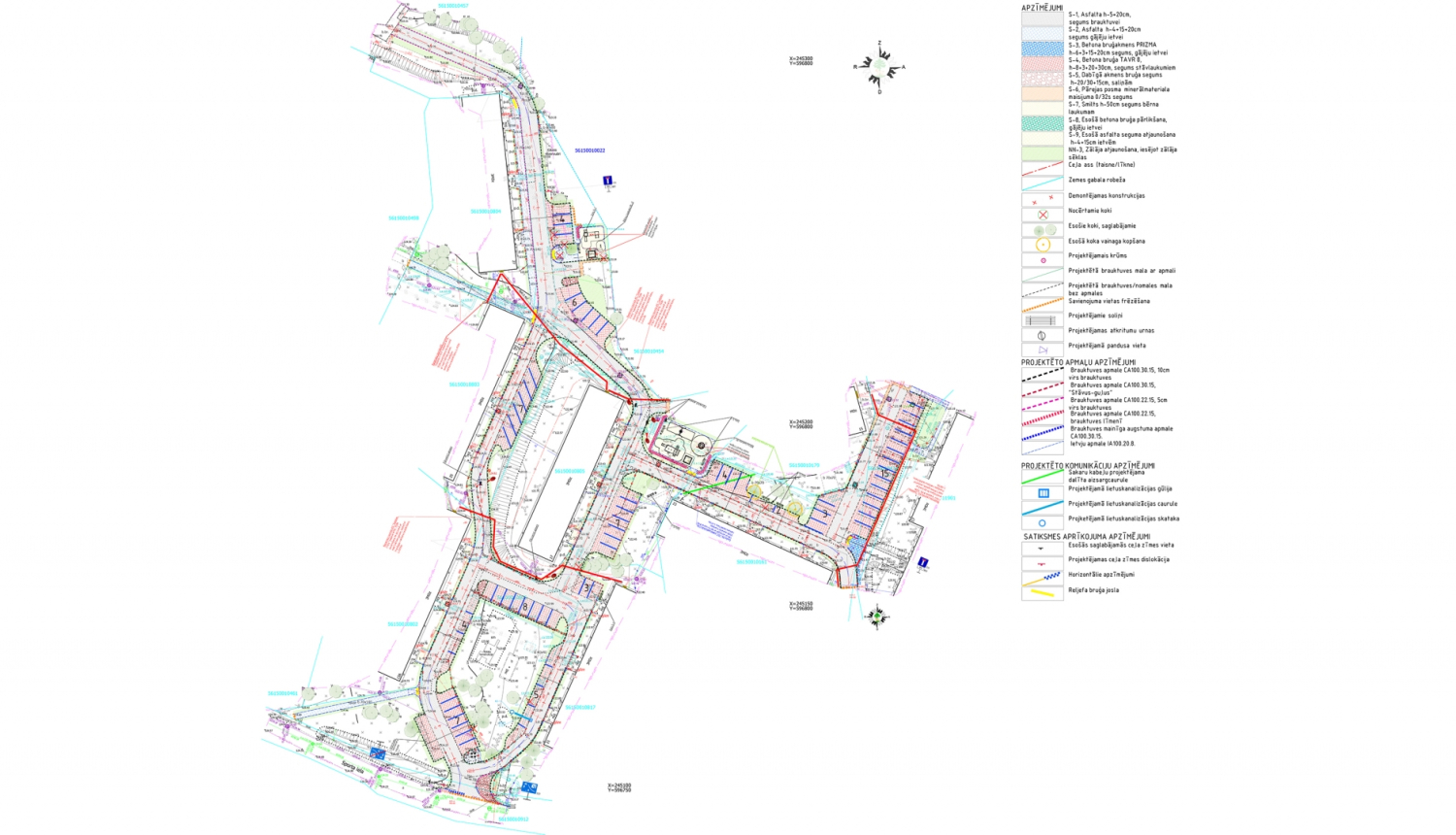Sporta ielas iekšpagalmi Viesītē - būvprojekta karte