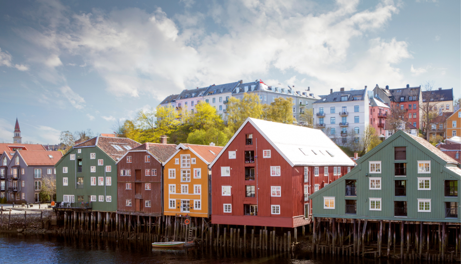 Norvēģu ciemata ainava