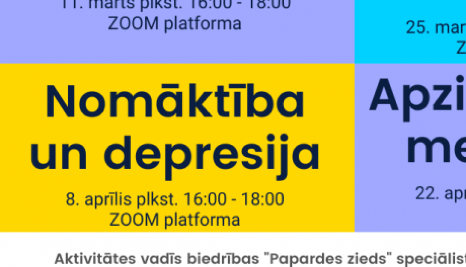 Vebināru cikls jauniešiem par garīgo veselību "Es varu!" – aprīļa aktivitātes