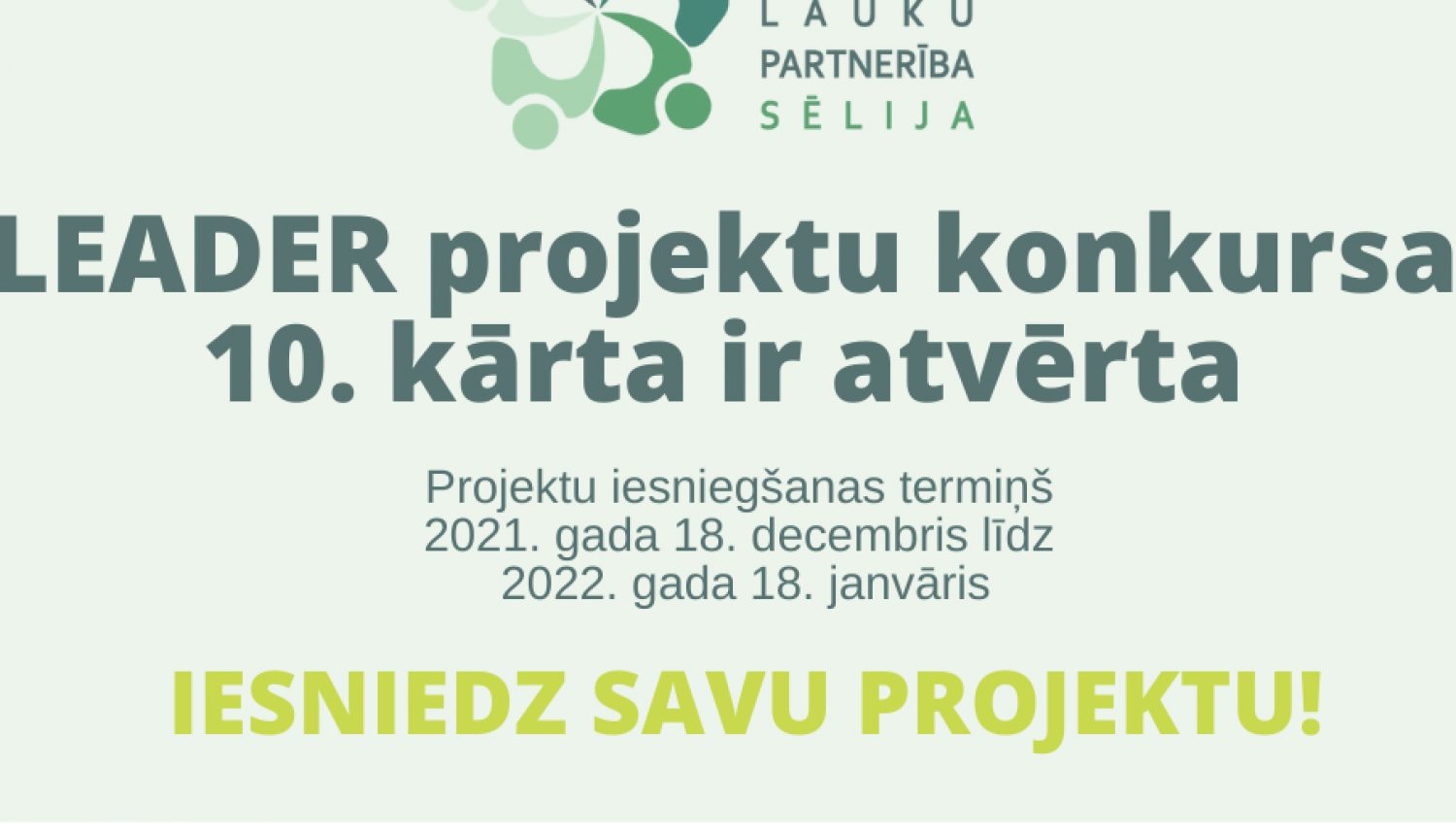 LEADER projektu konkursa plakāts