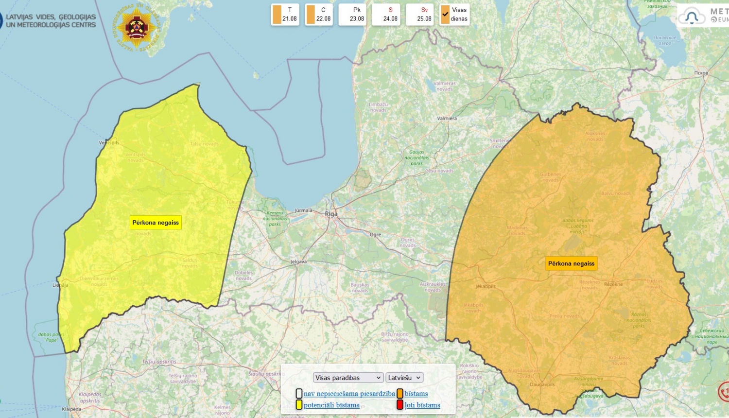 meteoroloģiskā karte