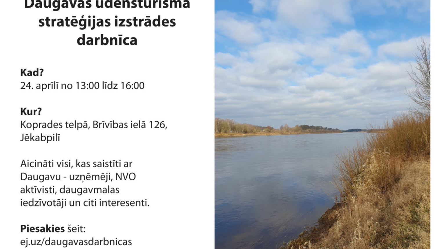 Informatīvs plakāts par apspriedi par Daugavu