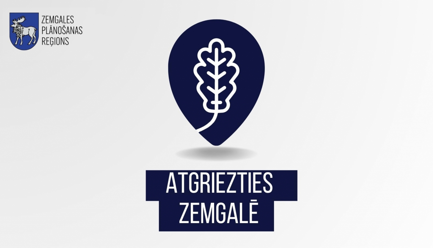 Logo atgriezties zemgalē uz gaiša fona un Zemgales plānošanas reģiona logo