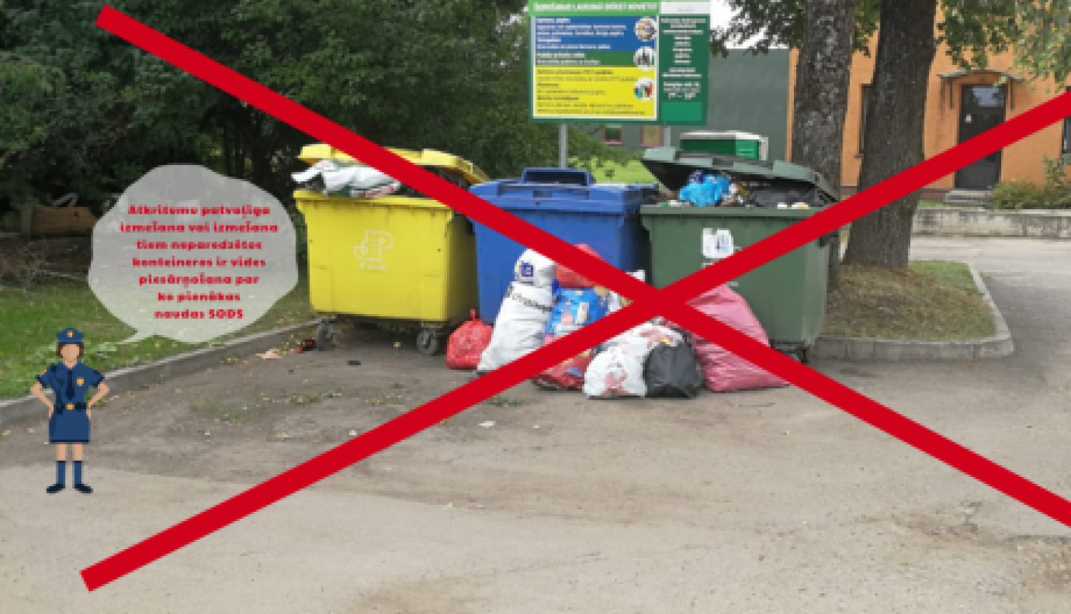 Aicina neievietot šķirošanas konteineros iepakojumu, kam nav realizācijas iespēju