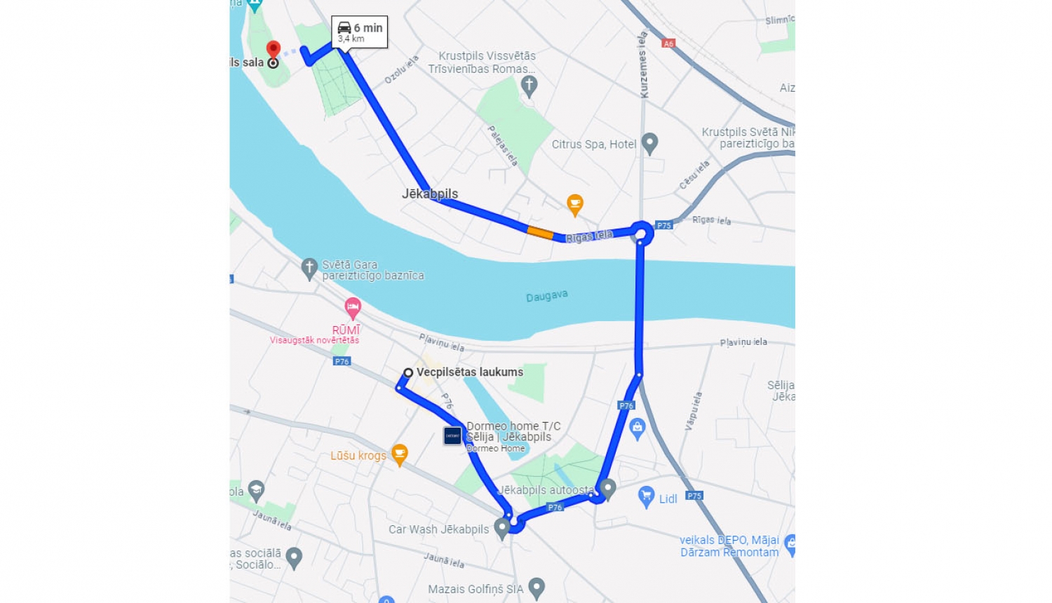 Parādes brauciena maršruts