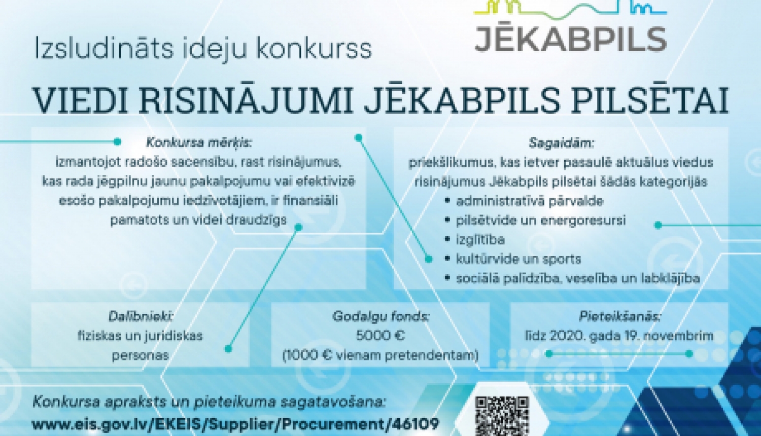 Līdz 19.novembrim vēl var iesniegt idejas konkursam “Viedi risinājumi Jēkabpils pilsētai”