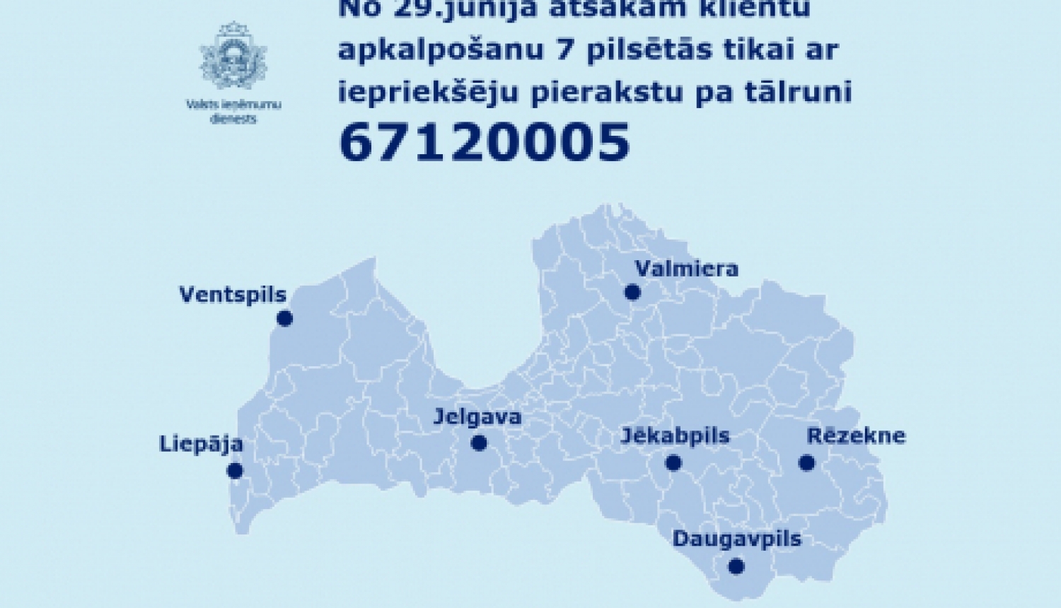 VID atsāk klientu apkalpošanu vēl 7 pilsētās, apmeklētājiem obligāti iepriekš jāpierakstās