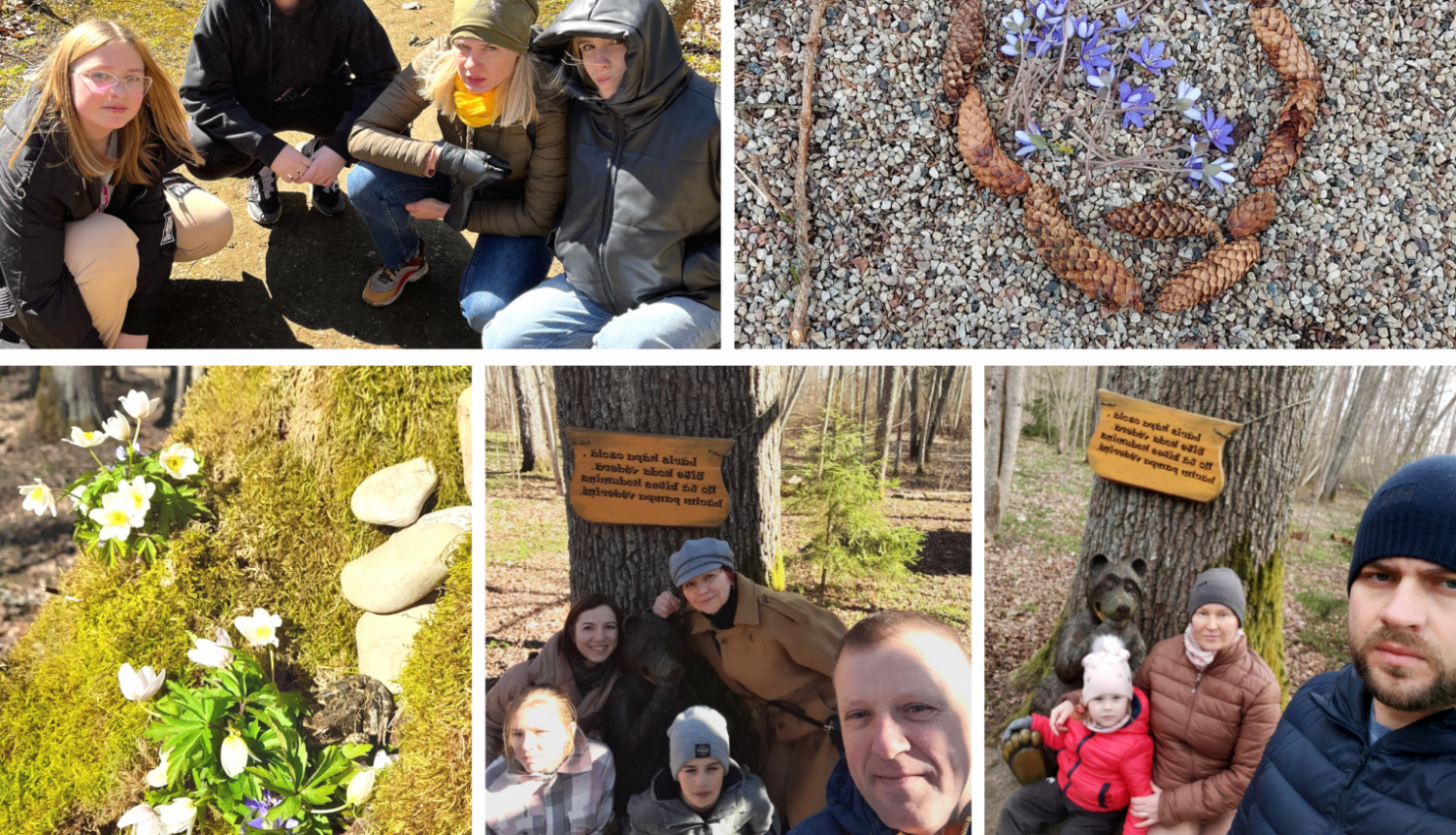 Kolāža ar 5 Lieldienu sporta aktivitāšu bildēm no Zasas