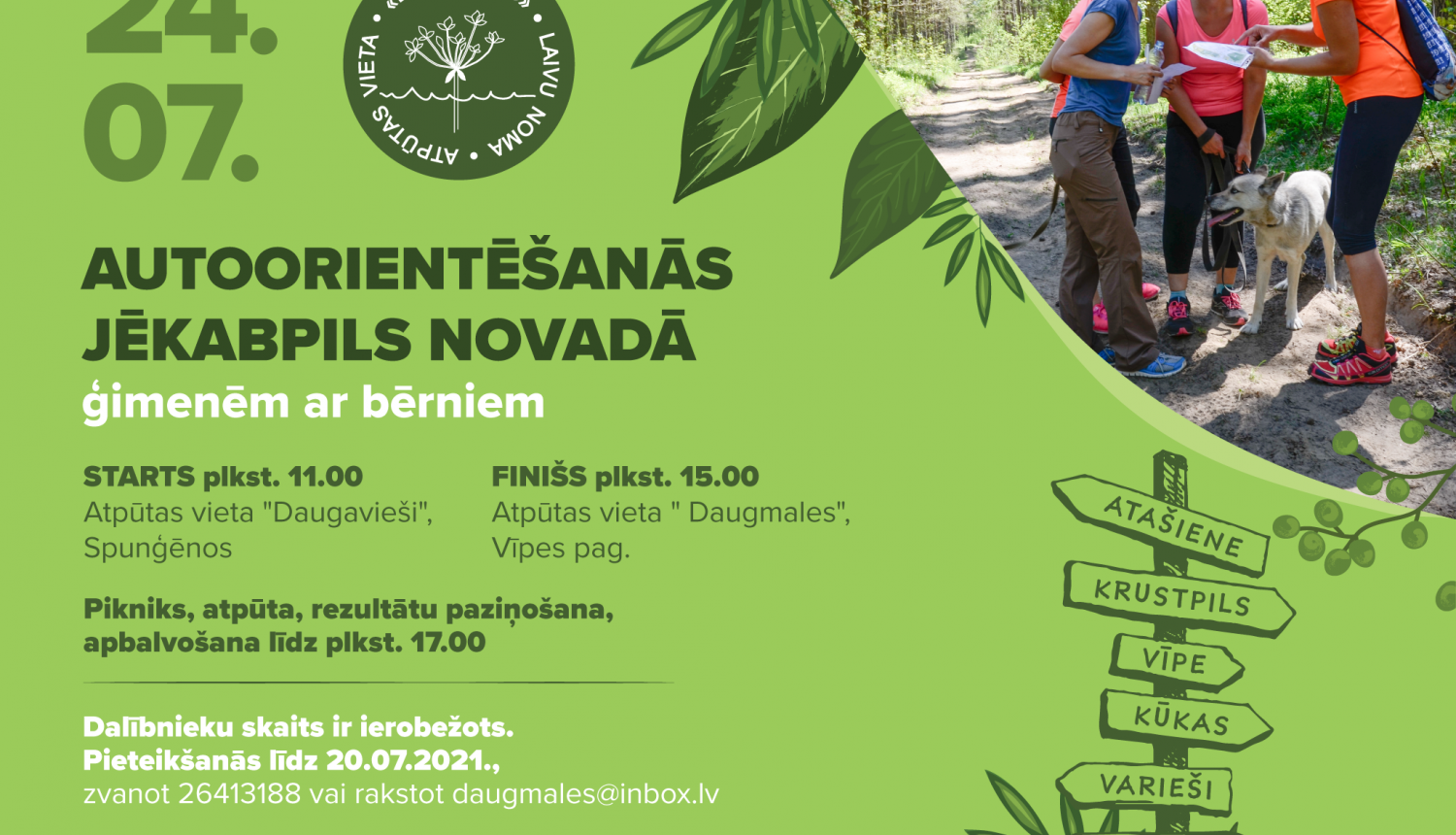 Afiša par autoorientēšanās sacensībām