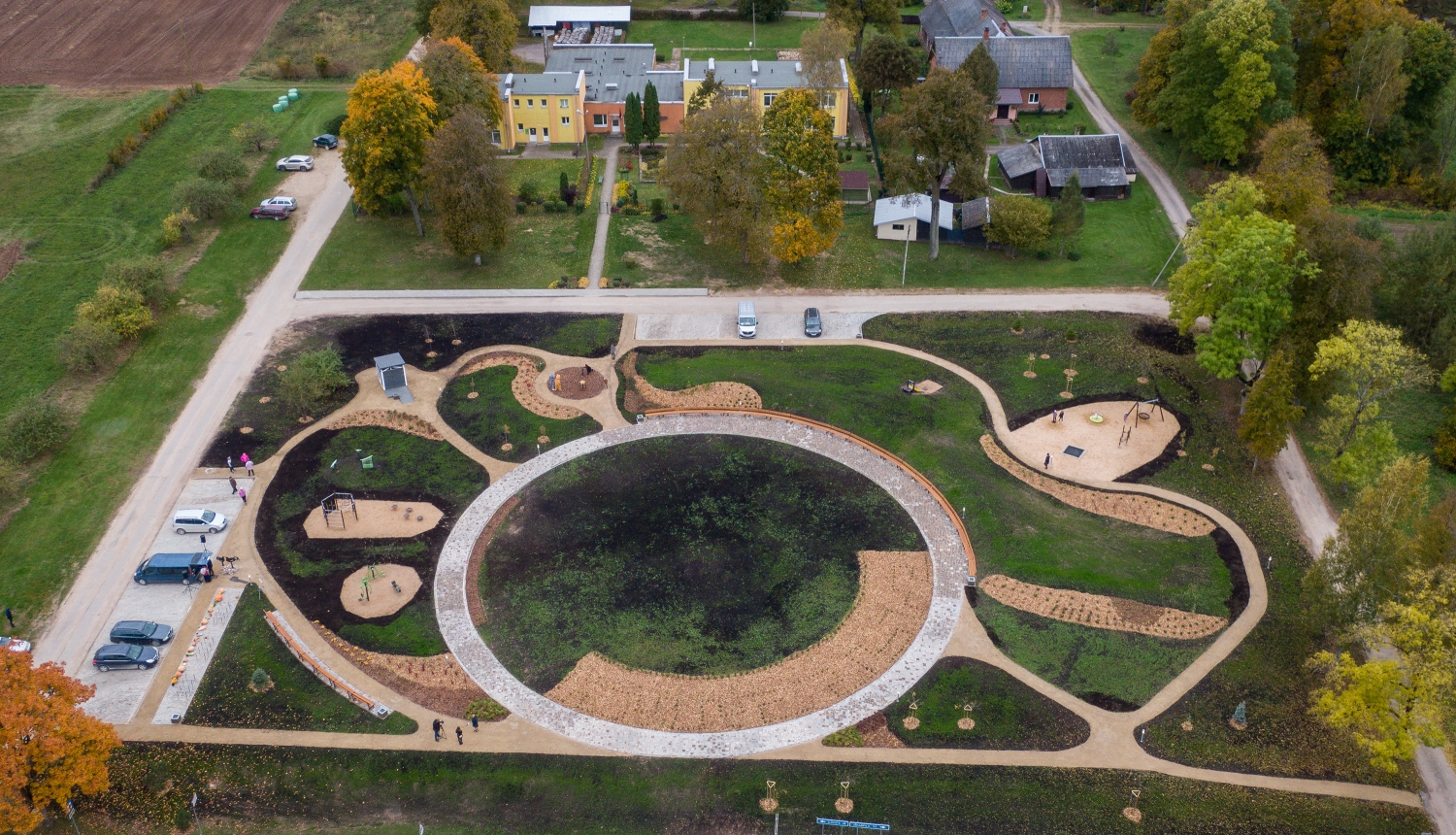 Rubeņu skvērs no augšas - 29.09.2021