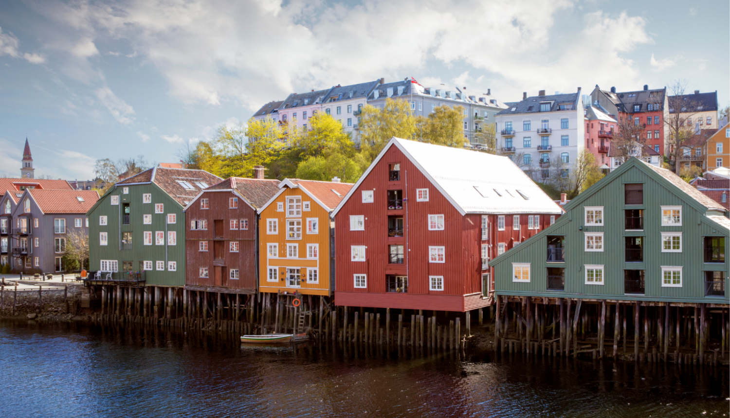 Norvēģu ciemata ainava