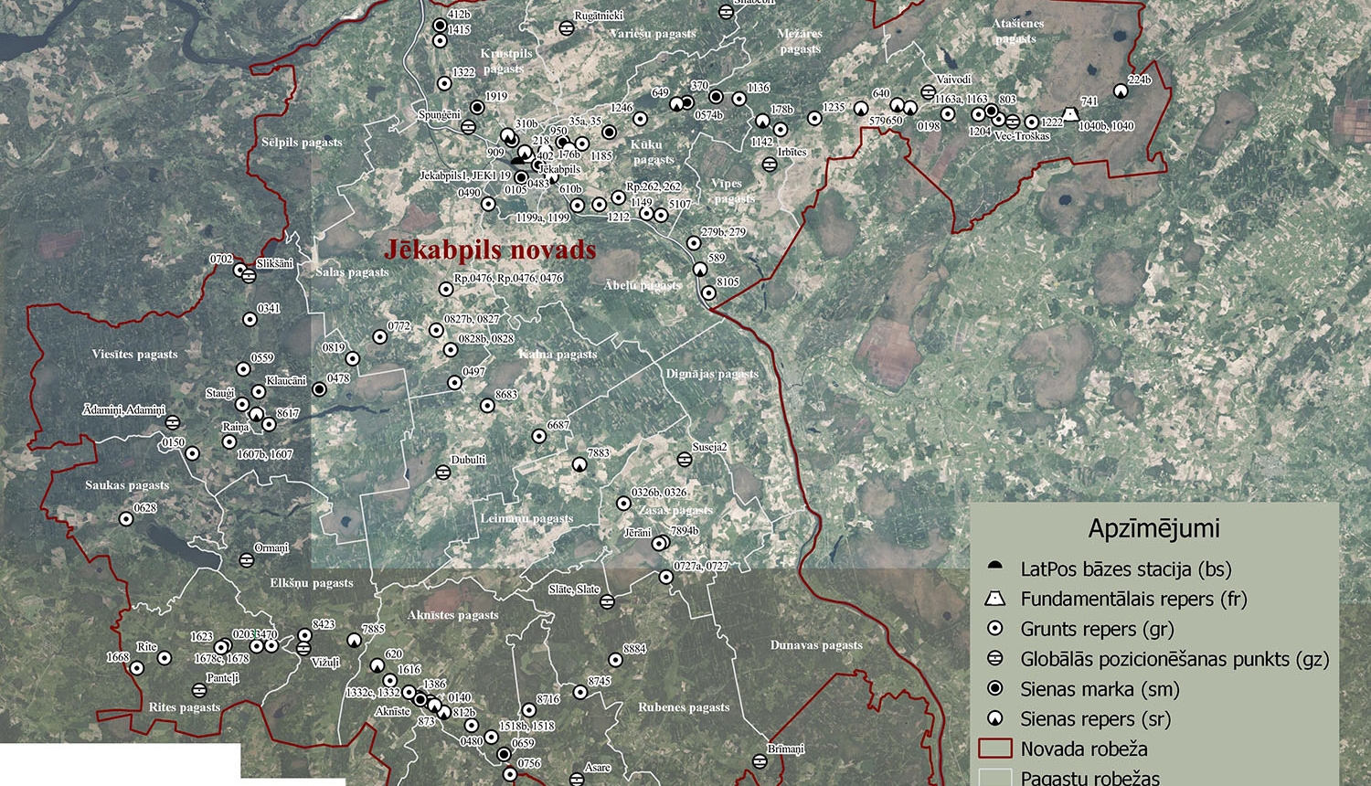 2.	Valsts ģeodēziskā tīkla punktu izvietojuma shēma Jēkabpils novadā
