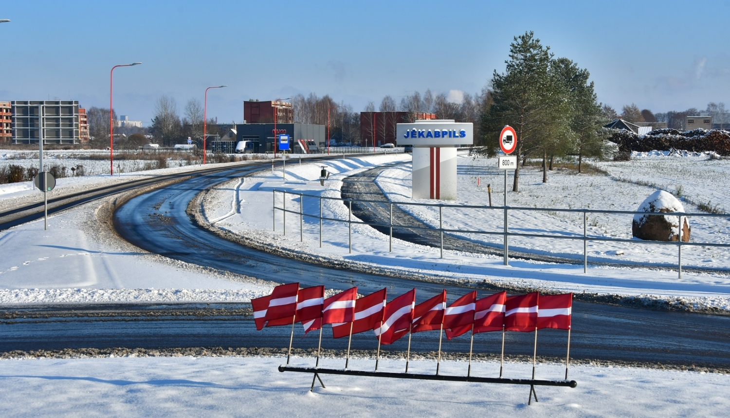 Jēkabpils attēls iebraucot no Salas